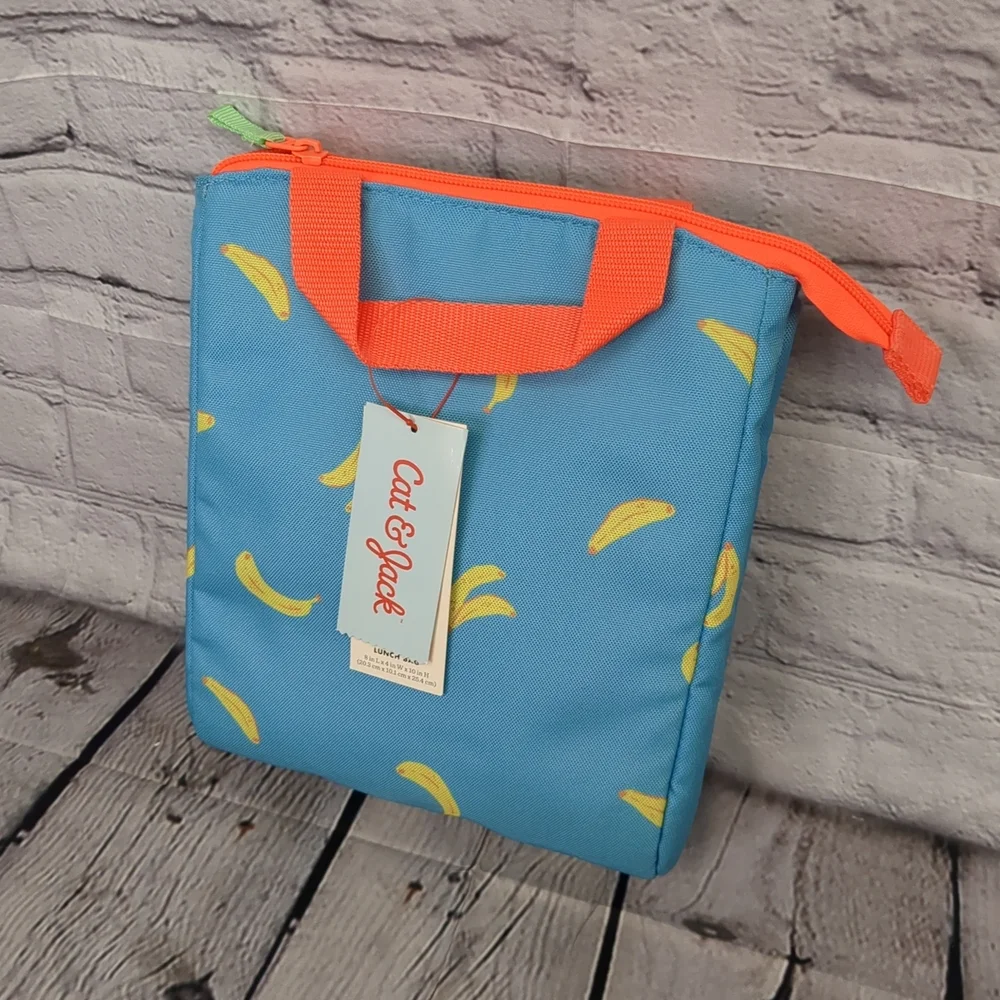 Blue Banana Print Lunch Bag